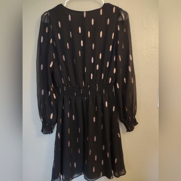 MSK Rich Black Chiffon V-neck Dress. Size PS - Picture 10 of 16